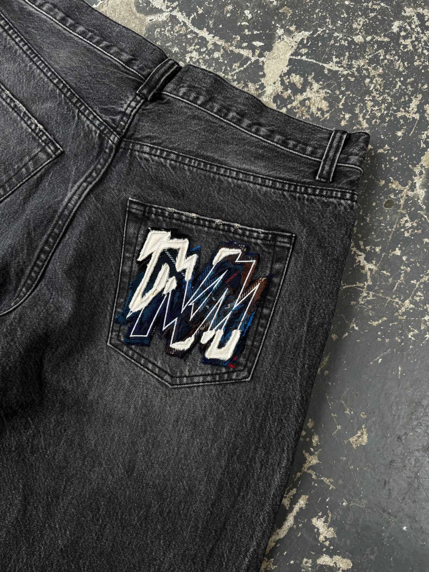 Washed Black Denim Jeans